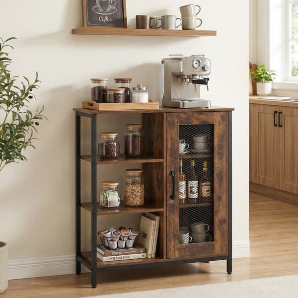 Kaffebar Skab 70x30x81 cm rustik brun/sort