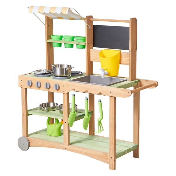 Mud Kitchen, 88x32,6x90 cm, Grøn, Træ