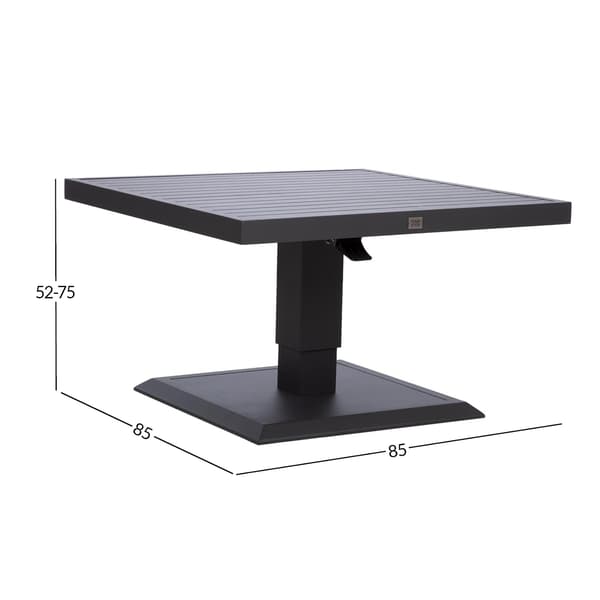 Bord TOMSON 85x85x52-75 cm mörkgrå justerbart