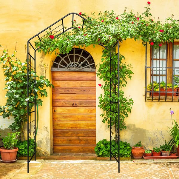 Rose Arch Metall Svart Trädgård, Kodustaar