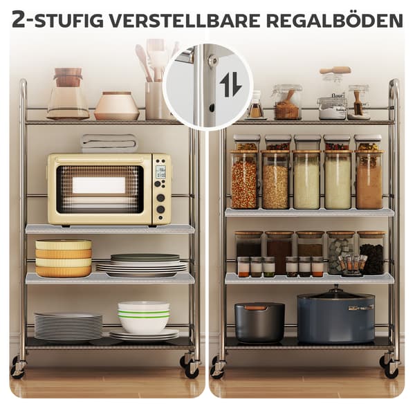 Kökstralla 60x35x100 cm Silver Rostfritt Stål