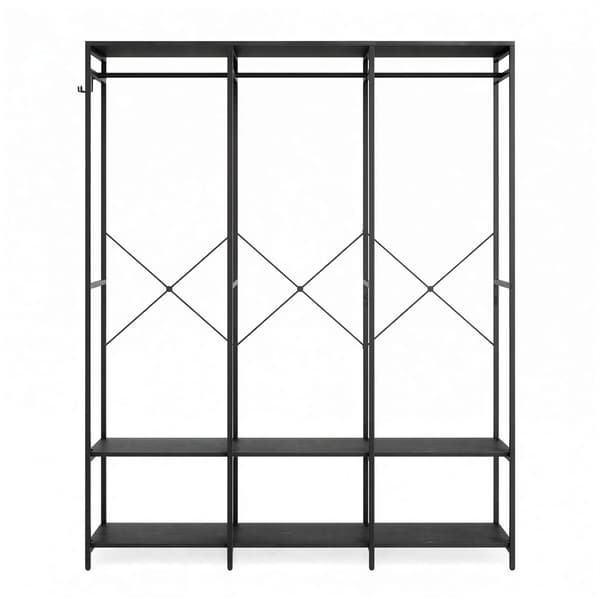 Tøjstativ 40x141x180 cm Sort, stål