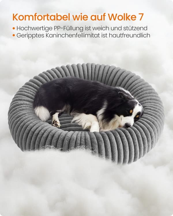 Hundeseng 100 cm Diameter vaskbar duegrå