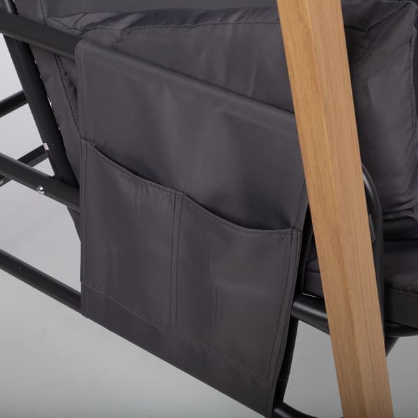 Trädgårdsgunga HELIA 202x122x172 cm Grå Stål