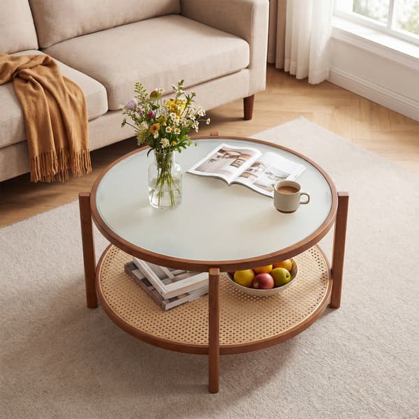 Sofabord 89x89x46 cm valnød
