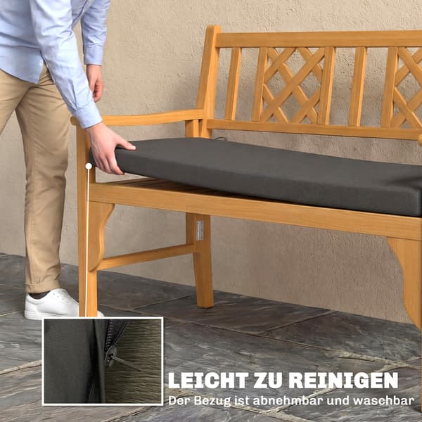 Bänkdyna 110x46 cm Mörkgrå Vattenavvisande Polyester
