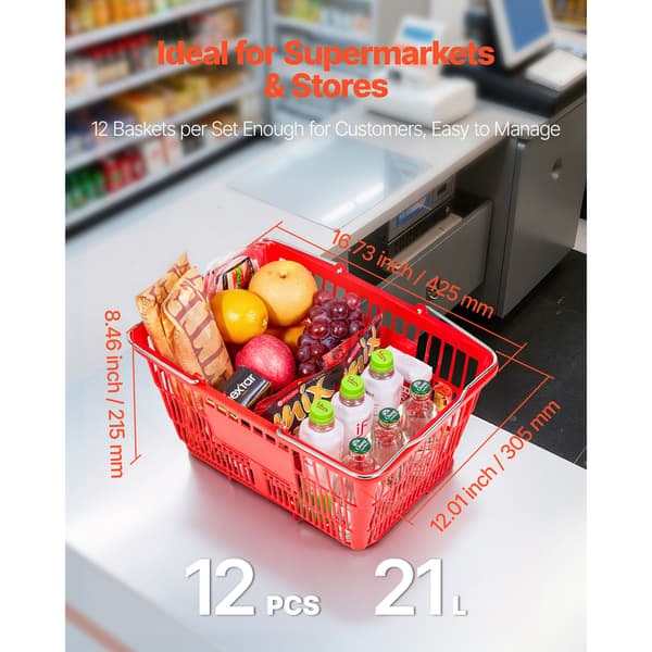 Shoppingkorg, 42,5x30,5x21,5 cm, Röd, Plast