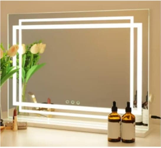 Sminkspegel, 58x12x48 cm, Vit, LED-belyst , Star