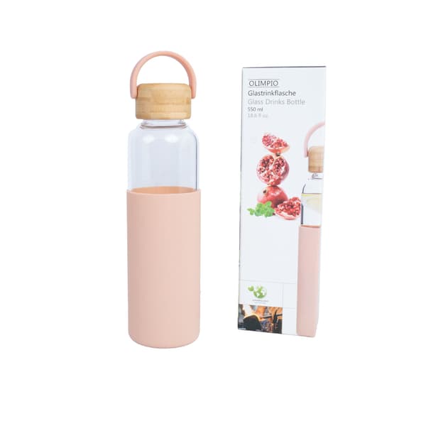 Drickflaska 22,5 cm Glas Bambus