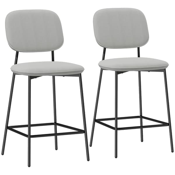 Barstolset, 45x49x102 cm, Ljusgrå, Sammetklädsel
