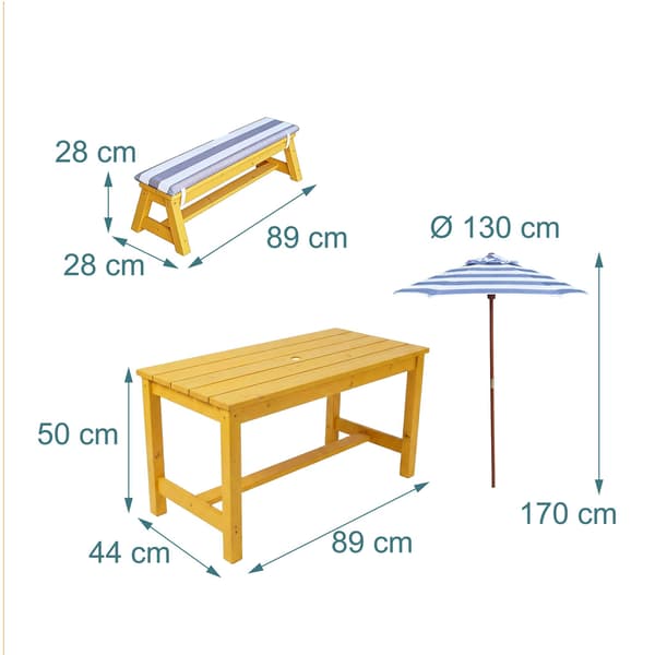 Barn Picknickset Kuddar Parasol Tall Trädgårdsmöbler, Kodustaar