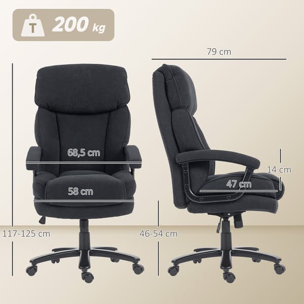 Executive kontorstol 68,5x79x117-125 cm sort