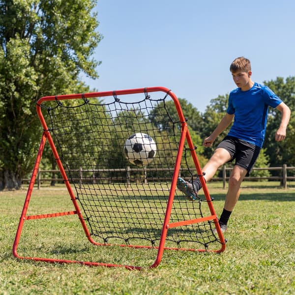 Fodbold Rebound Net Foldbart 102x87x44-72 cm rød