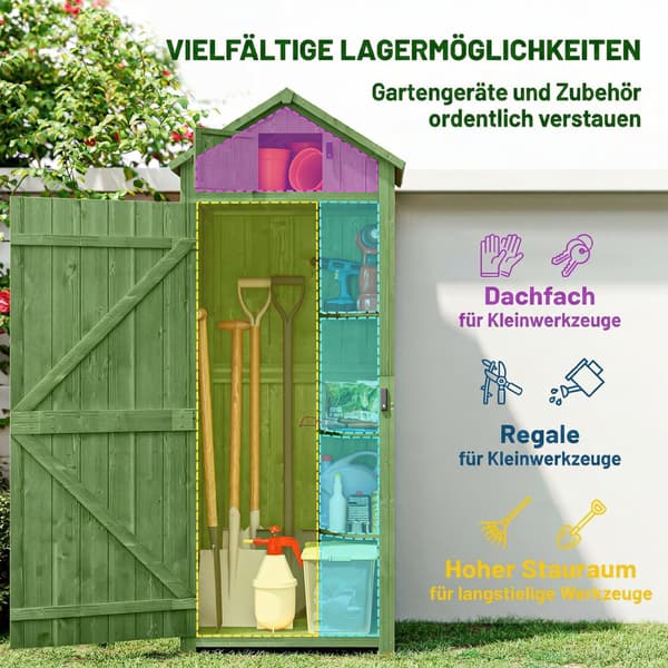 Haveskab 77x54,2x179 cm Grøn Træ