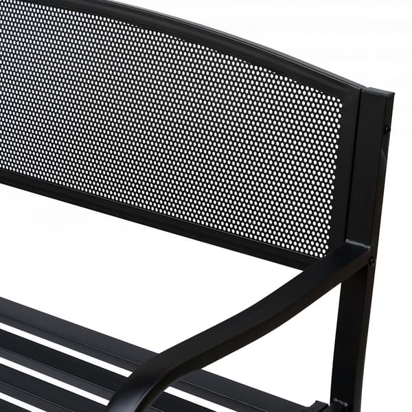 Havebænk, 127x60x87 cm, Sort, Stål
