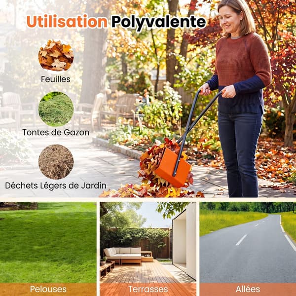 Leaf Grabber 92 cm 30x15x92 cm orange/sort
