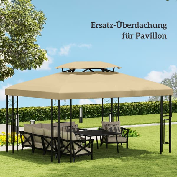 Pavillon udskiftnings tag, 300x400 cm, Beige, Polyester