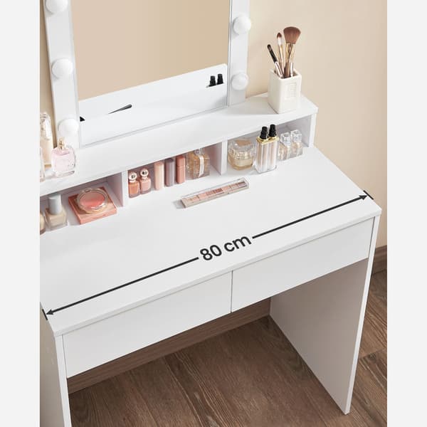 Toilettbord 80x40x145 cm hvid
