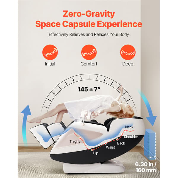 Massagestol, 155x74x105 cm, Fuld kropsmassage, Liggestol, Zero Gravity