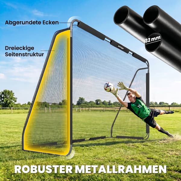 Fodboldmål 300x120x200 cm sort