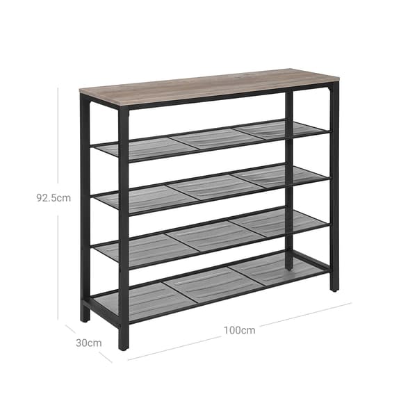 Skohylde 100x30x92,5 cm Sort Stål