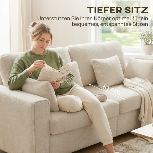 Soffa 3-sits 211,5x85x90 cm Beige sammetstyg