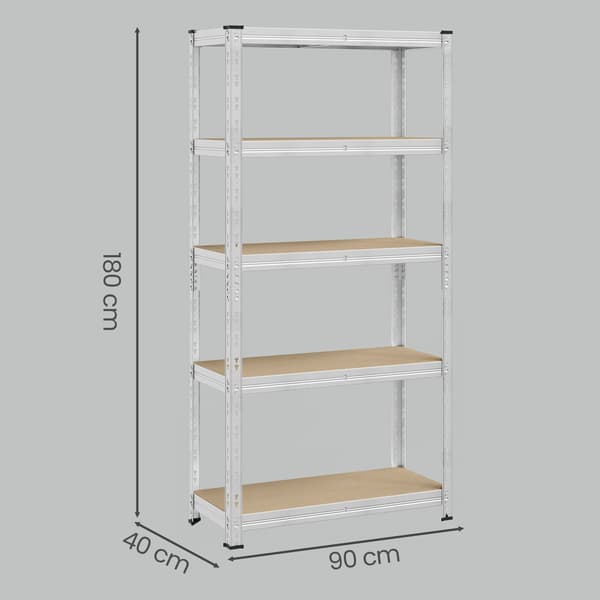 Tungt Hyllplan 50x100x200 cm Silver Stål