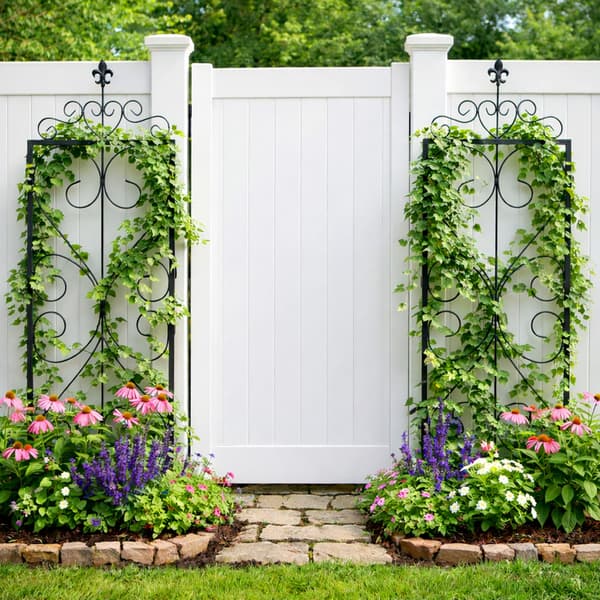 Trellis Set 122x40x20 cm Svart Stål, Kodustaar