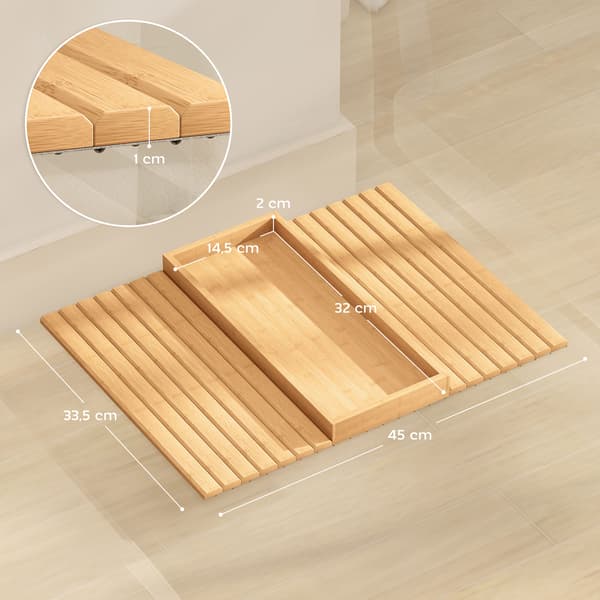 Soffarmstöd-bricka, 45x33,5x3 cm, Natur, Bambu
