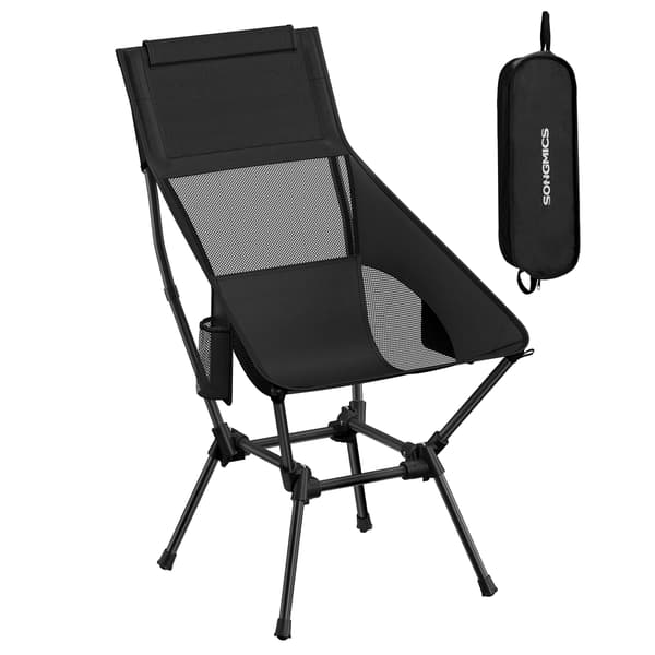 Campingstol 58x56x97 cm Sort Stålramme