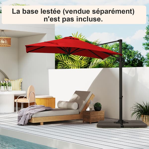 Parasoll 245x245x238 cm Rött Polyester Tyg , Star