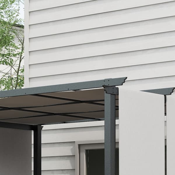 Pergola 357x296x235 cm Mörkgrå Polyester