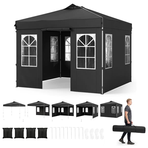 Pop-up pavillon 300x300x259-279 cm sort