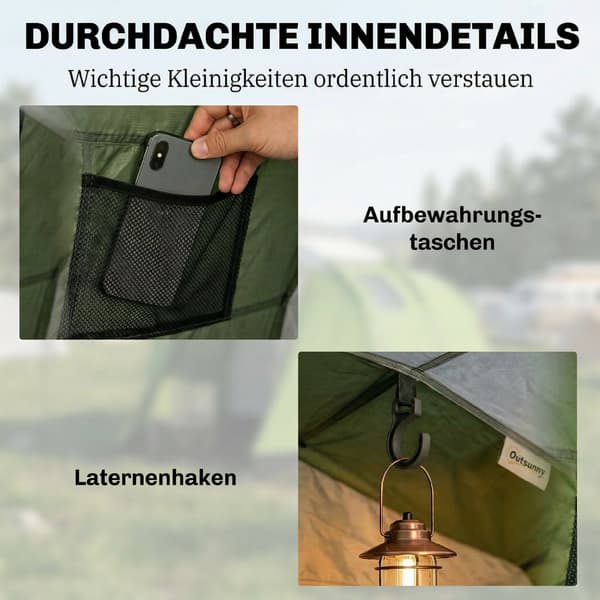 Campingtält 460x260x190 cm Grönt Polyester