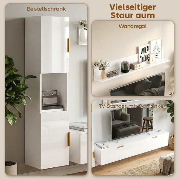TV-skab, 180x33x30 cm, hvid, opbevaring