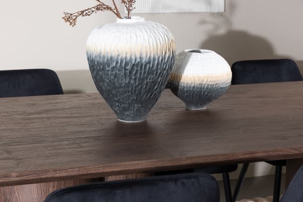 Spisebord og stol sæt Olivia 100x210 cm sort velour MDF