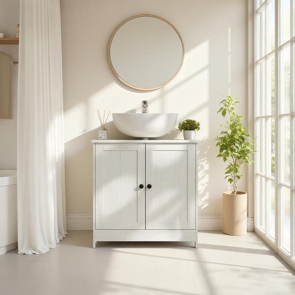 Baderomsvaskskap 30x60x61,2 cm Hvit Tre