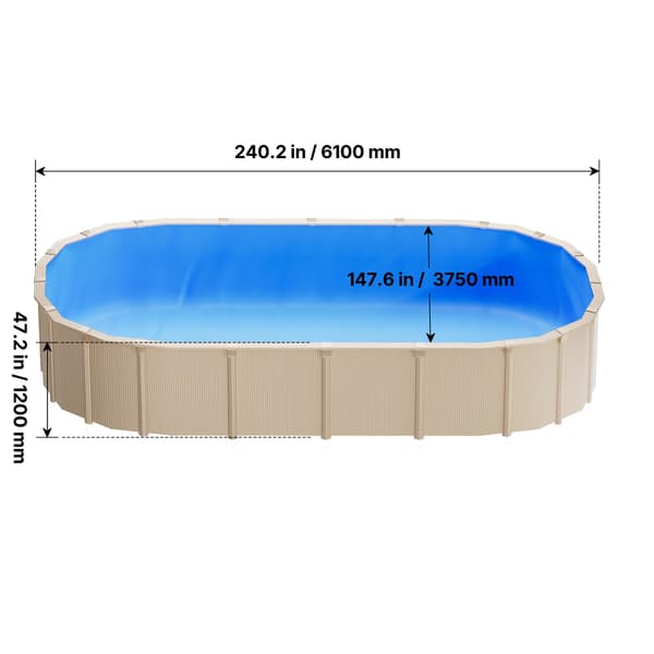 Poolforing 610x375x120 cm Blå Vinyl