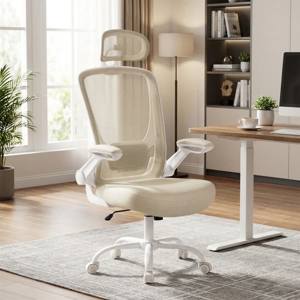 Kontorstol, 64x64x115 cm, Beige, Ergonomisk