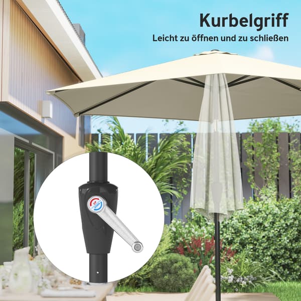 Parasol, 270x219 cm, Krämvit, Metall