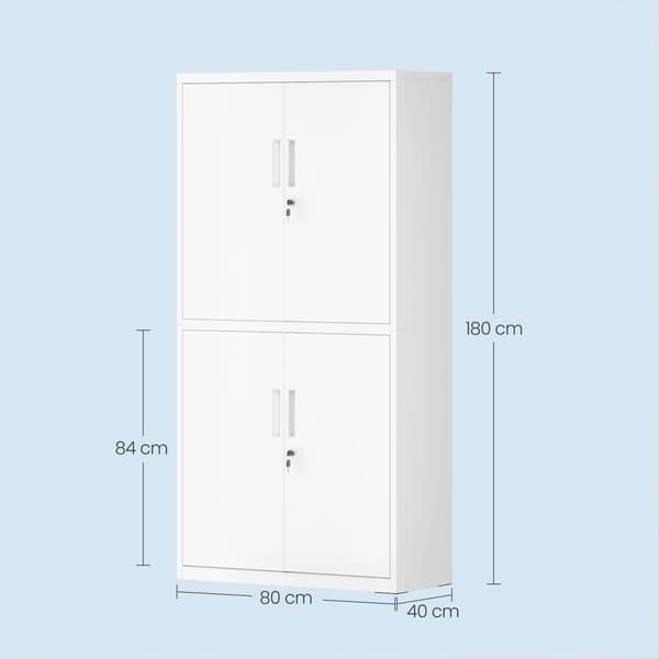 Arkivskap 40x80x180 cm Hvit Stål