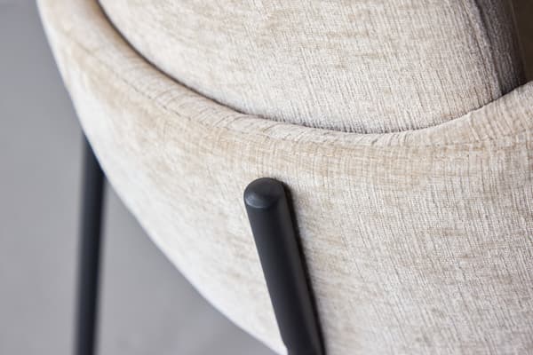 Spisestol Blom 2-pak sort stål beige stof