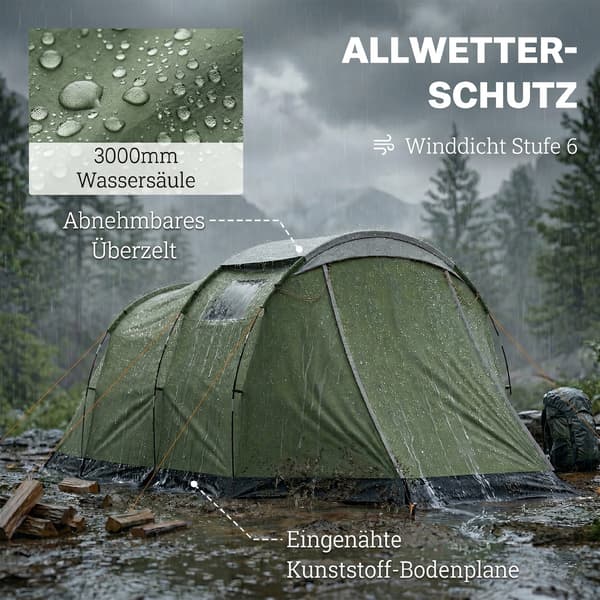 Campingtält 460x260x190 cm Grönt Polyester