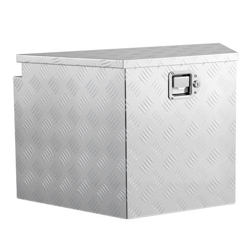 Trailertrækboks, 83,8x48,3x45,7 cm, sølv, aluminium, opbevaring