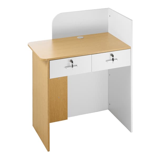 Reception Disk, 80x45x100 cm, Vit, LED-belysning