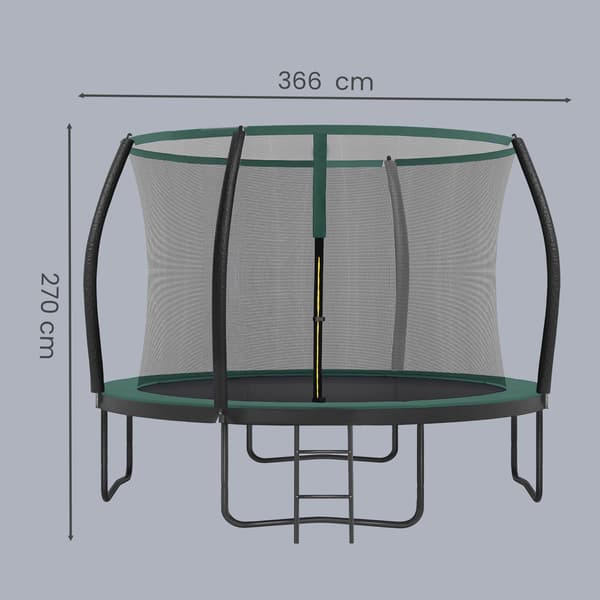 Trampolin 366x270 cm Sort-Blå Stålramme