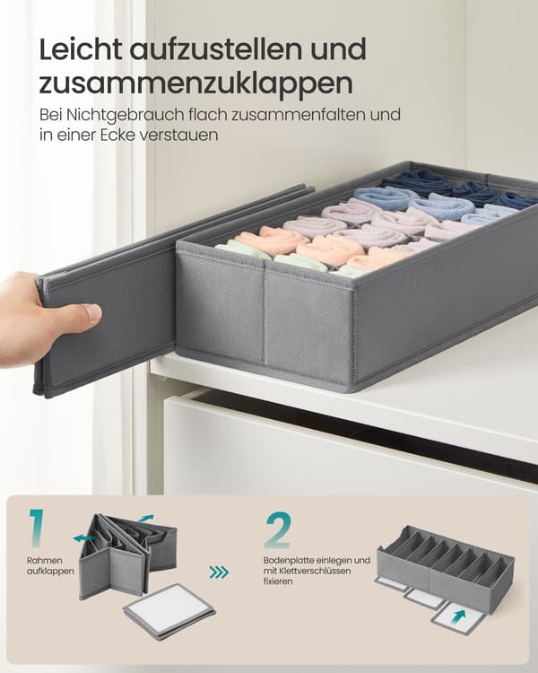 Foldbare skuffeorganisatorer, opbevaringsbokse sæt med 5
