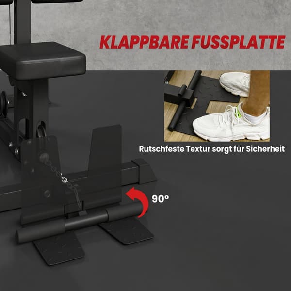 Lat pulldown- og romaskine 140x108x197 cm sort