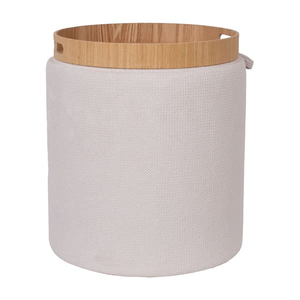 Puf 34,5x37 cm hvid opbevaring