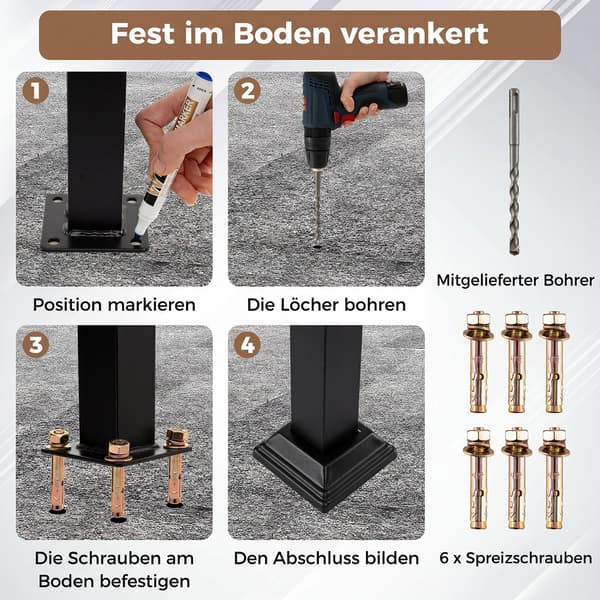 Justerbart vægmonteret gelænder til 3/4 trin 120x9x100 cm sort